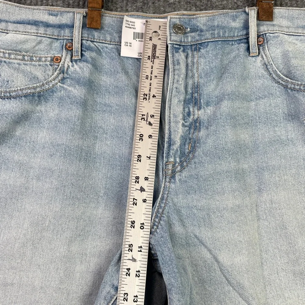 American Eagle Denim Shorts Women 16 Blue Strigid High Rise Raw Hem Distressed